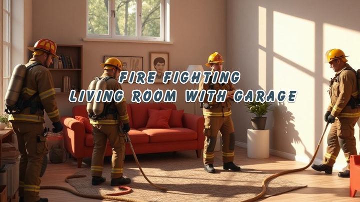 Fire Fighting: Living Room with Garage